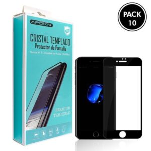 Película Vidro temperado Apple iPhone 7/ 8 Plus Preto Fullcover 10 Unidades