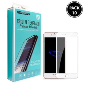 Película Vidro temperado Apple iPhone 7/ 8 Plus Branco  Fullcover 10 Unidades