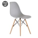 Muvip Pack 2 Cadeiras Design D100  Cinzento