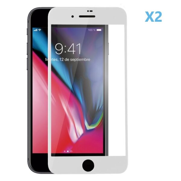 Película Vidro temperado Apple iPhone 7/ 8 Branco Fullcover 2 unidades