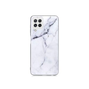 Capa Silicone Marble Samsung Galaxy A22 4G Branco