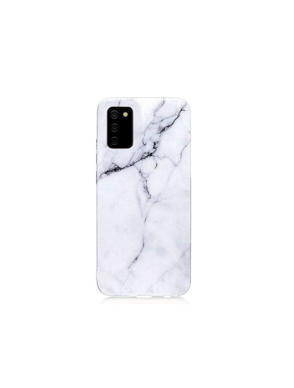 Capa Silicone Marble Samsung Galaxy A02s Branco