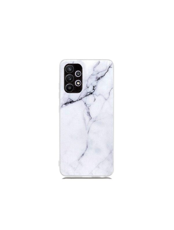 Capa Silicone Marble Samsung Galaxy S21 Plus Branco