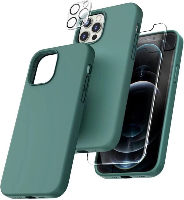 Capa Silicone Verde iPhone 11 Pro Max com 1 película vidro temperado 1 película camera