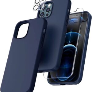 Capa Silicone Azul iPhone 11 Pro com 1 película vidro temperado 1 película camera