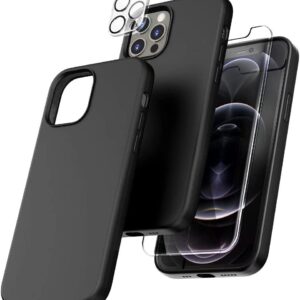 Capa Silicone Preto iPhone 11 Pro com 1 película vidro temperado 1 película camera