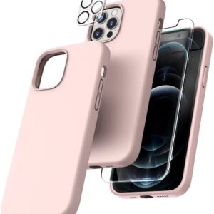 Capa Silicone Rosa iPhone 11 Pro com 1 película vidro temperado 1 película camera
