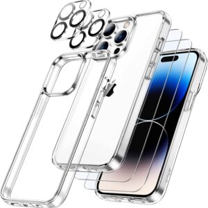 Capa Silicone iPhone 14 Pro com 2 películas vidro temperado 2 películas camera