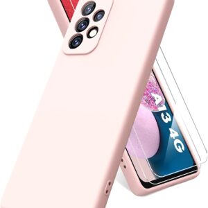 Capa Silicone Suave Samsung Galaxy A13 5G com 2 películas vidro temperado Rosa