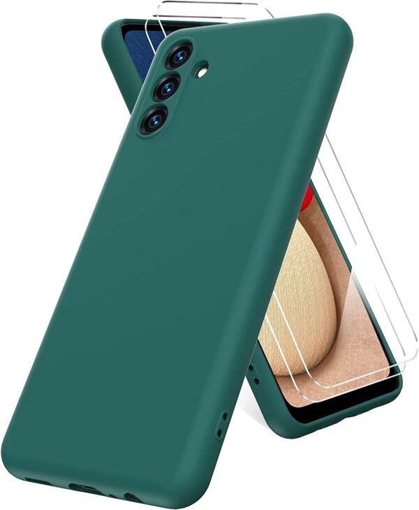 Capa Silicone Suave Samsung Galaxy A32 5G com 2 películas vidro temperado Verde