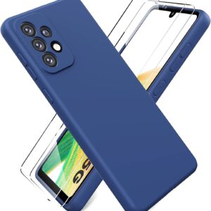Capa Silicone Suave Samsung Galaxy A52 5G com 2 películas vidro temperado Azul