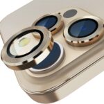 Película Vidro Temperado Metálica Camera Traseira iPhone 14 Pro/ 14 Pro Max Dourado