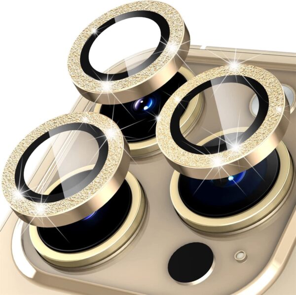 Película Vidro Temperado Brilhante Camera Traseira iPhone 14 Pro/ 14 Pro Max Dourado