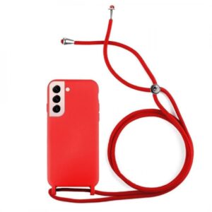 Capa Silicone Líquido Samsung S21 FE Cordão Vermelho