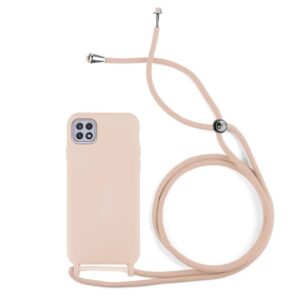 Capa Silicone Líquido Com Cordão Xiaomi Redmi 9C Rosa