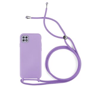 Capa Silicone Líquido Com Cordão Xiaomi Redmi 9C Lilás