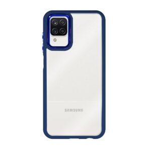 Capa Silicone Cristal Transparente Samsung A12 Azul Marinho