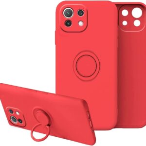 Capa Silicone Líquido com Anel Xiaomi Mi 11 Lite Vermelho