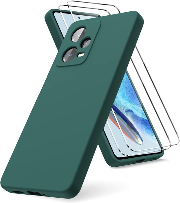 Capa Silicone Líquido com 2 Películas Xiaomi Redmi Note 12 4G Verde Escuro