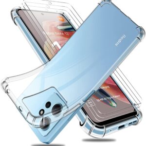 Capa Silicone Anti-choque com 3 Películas Xiaomi Redmi Note 12 4G Transparente
