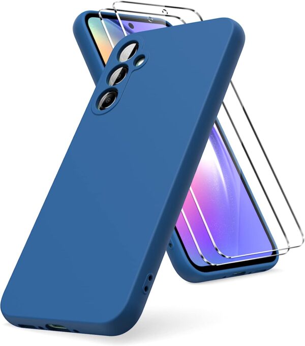 Capa Silicone Líquido com 2 Películas Galaxy A34 Azul