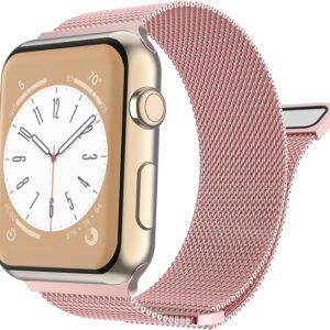 Bracelete Milanesa Apple Watch Rosa 42/  44/ 45/ 49 Mm