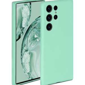 Capa Silicone Líquido 3D Samsung Galaxy S24 Ultra Verde Água