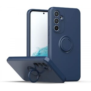 Capa Silicone Líquido com Anel Samsung A34 5G Azul Marinho