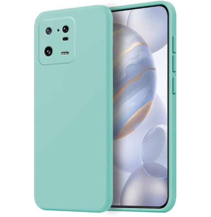 Capa Silicone Líquido 3D Xiaomi Mi 13 Verde Água
